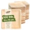 Leef 100x Palmblatt Teller eckig - Einweggeschirr kompostierbar und naturbelassen - 15 x 15 cm