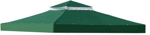 Gazebo Roof Tarpaulin Sunshade 10x10FT Waterproof Red Patio Pavilion Cover with Air Vent Outdoor Grill Shelter Canopy Top for Yard & Garden(Green)