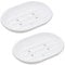 2Pcs Silicone Soap Holder Dish, Non - slip Shower Soap Saver, for Bathroom Shower Kitchen Soap Saver Tray, Dry Easy Cleaning (White)
