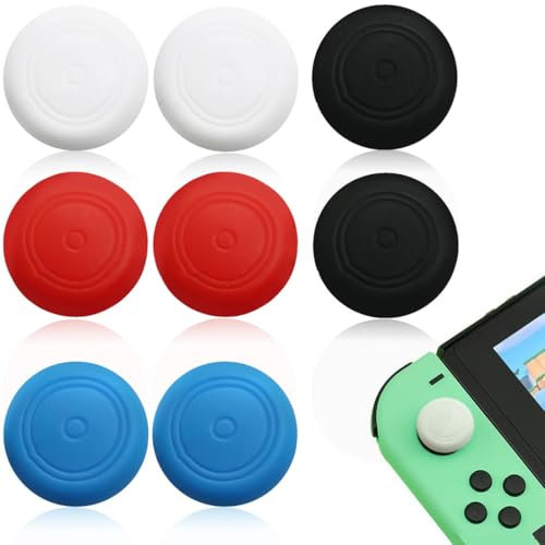 4 Pares Agarres para el Pulgar, Tapones para Joystick, Agarres para el Pulgar,Tapa de repuesto para mando interruptor Joycon,Thumb Grip Set,Instalación Fácil, Mejora la Experiencia de Juego