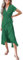 CUPSHE Women Summer Wrap Maxi Dress Casual Split Flared Sleeve V-Neck Ditsy Dress Tie Waist Ruffle Beach Dress Dark Green M