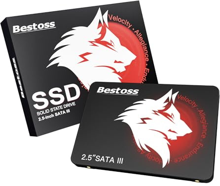 Bestoss Disque dur interne SSD 2,5 256 Go pour PC ou ordinateur portable, disque dur interne SATA III 6 Go/s, jusqu'à 550 Mo/s, mise à niveau du stockage informatique pour bureau, étudiants