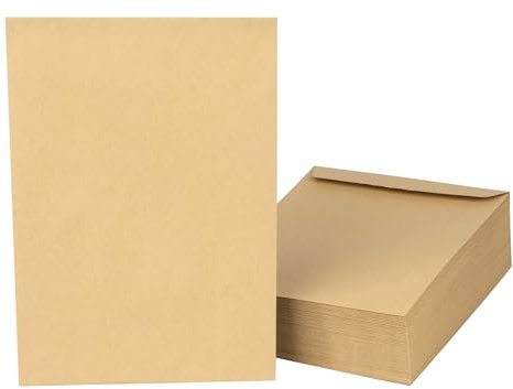 100 Stück C5 Versandtasche 90 g/m² Materialstärke, Haftklebestreifen, Versandkuvert Verpackung, braune Versandtasche