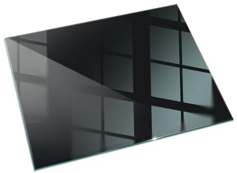 Funkenschutzplatte für Kamin 120x80 cm Elegantes Design Stilvollem Motiv Hartglas Glasboden Dekorative Glasbodenplatte Rechteckige Schutzplatte Hitzeschutz - Farbe Dunkler Graphit