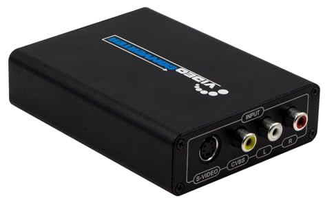 Wiistar Convertisseur AV S-Vidéo vers HDMI compatible S-Video/RCA + L/R Audio vers HD+Audio RCA Adaptateur avec commutateur de rapport composite pour PAL/NTSC pour moniteur VHS/VCR/N64/PS2/Wii/DVD