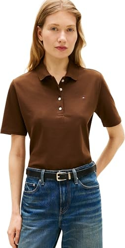 Tommy Hilfiger Damen 1985 Reg Pique Polo Ss Ww0Ww43224, Braun, XL