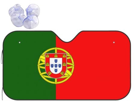 Pare-soleil imprimé drapeau portugais pour protéger votre voiture contre les rayons du soleil et les dommages causés par la chaleur