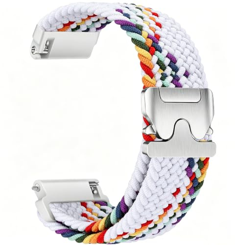 Aurrain 18mm 19mm 20mm 22mm Gewebte Nylon Armband für Garmin/ID205L/Galaxy/Amazfit//Coros,Nylon Sport Armband unisex