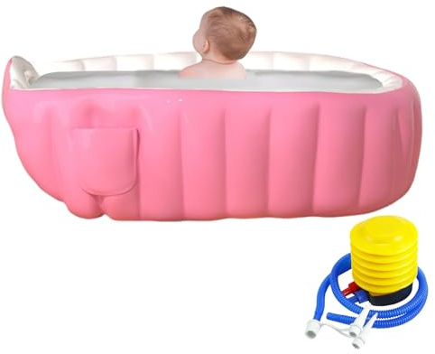 Vasca Gonfiabile Per Bimbi Doccia Pieghevole Portatile | Vasca Gonfiabile per Bambini e Doccia con Pompa a Pedale Essenziale Per Esterno, Viaggio, Vacanza, Bagno, Doccia, Casa,