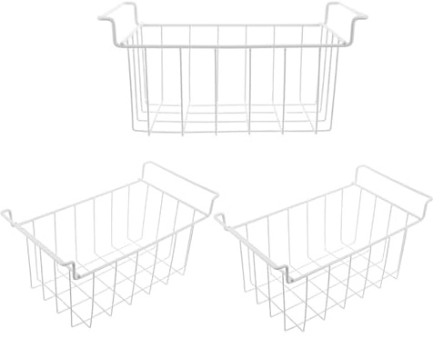 Artibetter 3stücke Drahtkorb für Gefrierschrank Organizer Boxen Hängende Gefrierkörbe aus Metallgitter Gefrierkorb mit Griffen zur Optimalen Platznutzung und Luftzirkulation