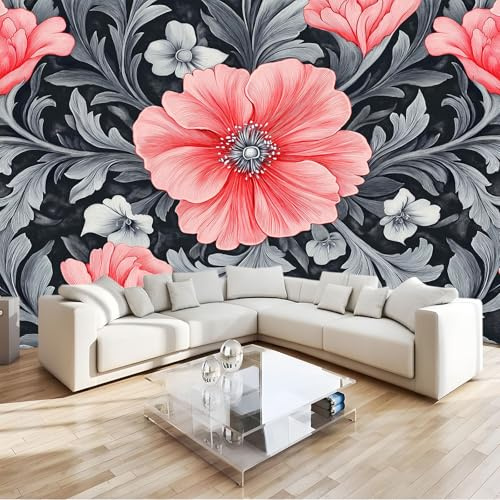 Fototapete Blumenmuster, Vlies William Morris Tapete - UV Beständig Motivtapete B350 x H256 cm für Wohnzimmer Schlafzimmer Kinderzimmer Wanddeko