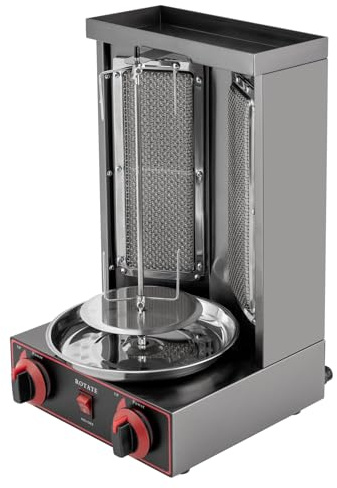 Vertikal Dönergrill, 3KW DöNermaschine HäHnchengrill Kebabgrill, Gyros DöNergeräT Edelstahl DöNer Tischgrill BBQ für Hotels Filialen Restaurants Snackbars Ladenketten