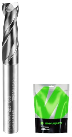 SHARPRO VHM Schaftfräser Metall Hartmetallfräser Für CNC-Fräser 6mm Schaft | 6mm Schnittdurchmesser AlCrN-beschichtet für Holz, Metall Acryl Kunststoff 2-Flöte Spiralfräser Drill End Mill Fräser Bit