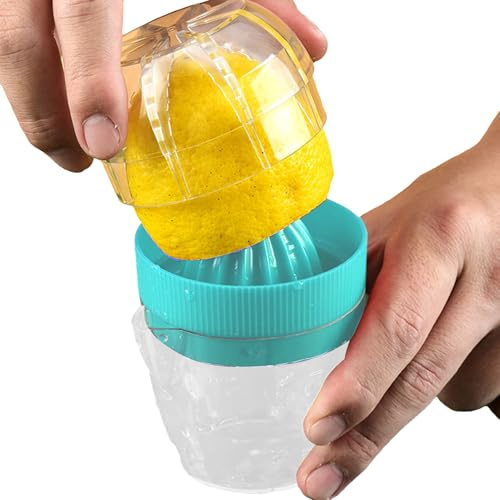 Portable Citrus Juicer - Mini Lemon Squeezer, Manual Fruit Press Tool with Lightweight Portable Design | Kitchen Gadget for Home and Travel, Smoothies, Salad Prep, Useful