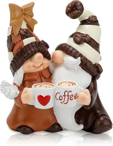 SKIPTHYBER Kaffee Wichtel Figuren, Valentinstags Wichtel Ornamente, Valentinstags Gonk Dekoration für Kaffeebar, Tischdeko, Süße Valentinstag Figuren für Partner Freundin Geschenk