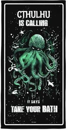 TinyTami Cthulhu Rollenspiel H.P. Lovecraft Handtuch 76 × 152cm Call of Kthulhu Fantasy Badelaken flauschig bedrucktes Strandtuch Strandlaken