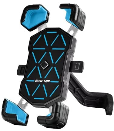 WYMKL Support Telephone Moto pour Harley Davidson Forty Eight, Support Smartphone Velo Porte Moto Pince de Guidon à Dégagement Rapide 360° Rotation,Blue Rearview Mirror-Type