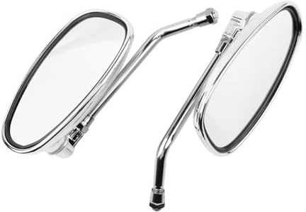 Universal Motorradspiegel Für Vmax Virago 535 V-Star 650 1100 1300 Warrior Für Royal Star 1 Paar Chrom Motorrad Spiegel Rückspiegel Lenker Spiegel Rückspiegel