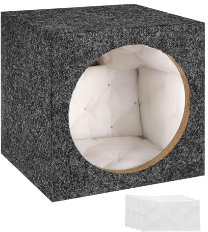 sourcing map 8 Inch Ported Wooden Speaker Enclosure, Gray Single Vented Subwoofer Box Car Audio Truck Speaker Box for DIY Home Vehicles Audio Custom Sound Supplies
