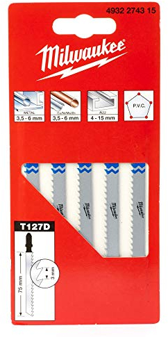 Milwaukee 4002395301560 Lame Scie Sauteuse pour Métal - Spéciale Aluminium, Multicolore