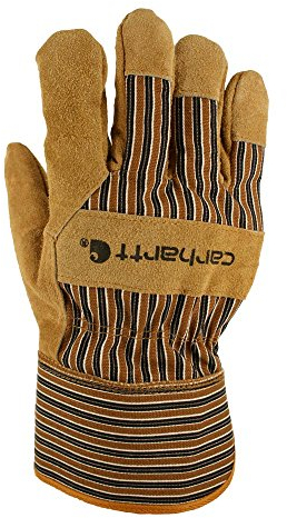 Carhartt Arbeitshandschuh für Herren, aus Wildleder, isoliert, mit Sicherheitsmanschette, braun, Large