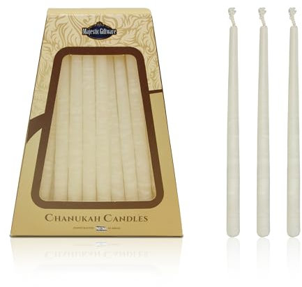 Majestic Giftware SC-CP11 Safed Handcrafted Hanukkah Candles, 6-Inch, White, 45-Pack