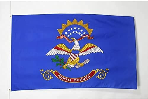 AZ FLAG - Drapeau Dakota du Nord - 90x60 cm - Drapeau Etat Américain - Usa - Etats-Unis 100% Polyester Avec Oeillets Métalliques Intégrés - Pavillon 50 g