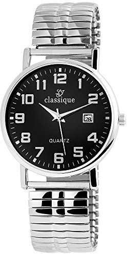 Classique Herren-Uhr Metallzugband Datumsangabe Elegant Analog Quarz 2700018