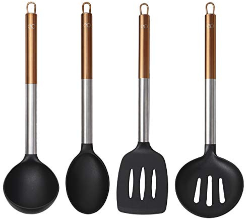 Bergner Q1690 Küchenutensilien-Set, 4-teilig, 10 cm, silberfarben