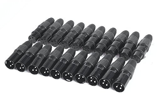 MEETOZ 10 Pairs XLR 3 Pin Male & Female MIC Snake Plug Audio Microphone Connector