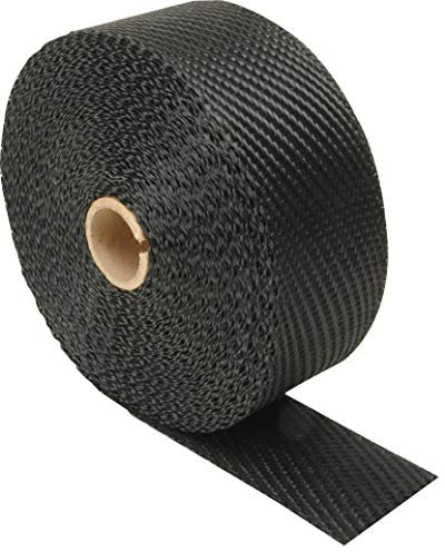 Design Engineering Schwarzes Titan-Auspuff-Wärmeband mit Lavastein-Technologie – 5,1 cm x 15,2 m – biegsames Auspuffband für Auspuffrohre, widersteht direkter Hitze von 982 °C und intermittierender