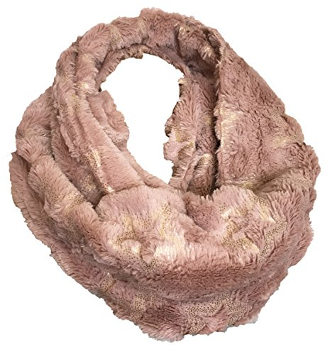 STERN Big Star Flauschig Warmer Winter LOOP Schal Fleece Schlauchschal Rundschal Love (Rosa)