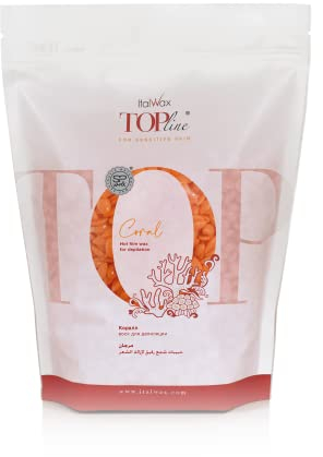 Italwax Top Line Coral - 750g - Waxing Perlen für Haarentfernung - Duftlos - Synthetische Formulierung ideal für empfindliche Haut - Empfohlen für Bikinizone und Achseln