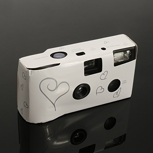 MASUNN Hearts Disposable Camera With Flash 27Exp For Bridal Wedding Party