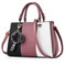 NICOLE & DORIS 2025 Neue Frauen Tasche Damen Leder Handtasche Mode Umhängetasche Mit Pompon abnehmbarem Schultergurt Handtasche Rosa
