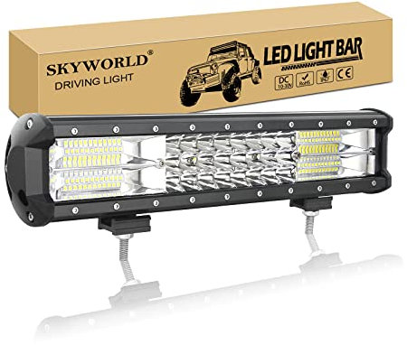 SKYWORLD Led Arbeitsscheinwerfer Bar, 15 Zoll 38cm 216W Zusatzscheinwerfer LED Scheinwerfer 12V 24V Auto LED Arbeit Licht Bar Wasserdicht Lightbar für 4x4 Offroad SUV UTV ATV KFZ Traktor