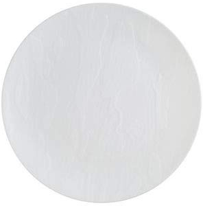 Decorline - Weiß Stabile Luxe Kunststoff Teller Wiederverwendbar in Holzoptik 19 cm -Mahagony Collection