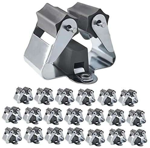 3-H 20pcs Porte Balais Mural Galvanisés, Accroche Balai Mural avec Percage et Matériel de Montage, Support Mural pour Suspendre Balais, Serpillère, Râteaux et Outils de Jardin,Garage