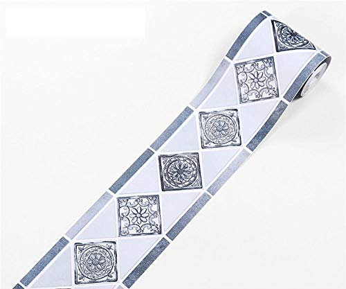 Tapetenbordüre, selbstklebend, grau, 10 x 300 cm, dicke, wasserdichte Vinyl-Wandverkleidung, Bordüren, Heimdekoration, Badezimmer, Küche, Schlafzimmer, Arbeitszimmer, Flur, Fliesen-Dekor-Aufkleber