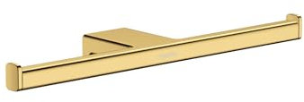 hansgrohe AddStoris - Toilettenpapierhalter doppelt, Klopapierhalter für Wandmontage, Klorollenhalter, verdeckte Befestigung, Badezimmer Zubehör, Brushed Bronze, 41748140
