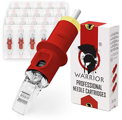 WARRIOR Red Tattoo Patronen Nadeln Professionelle Sterilisierte mit E.O Gas Tattoo Needle Cartridge Big Magnum M1 20 Stück 316L Chirurgischer Stahl Einweg Permanent Make-up (0.30mm-1009M1)