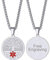 FaithHeart personalisierte Medical Emergency Identification Anhänger Edelstahl Runde Hundemarke mit medizinischem Kreuz für Mama und Papa