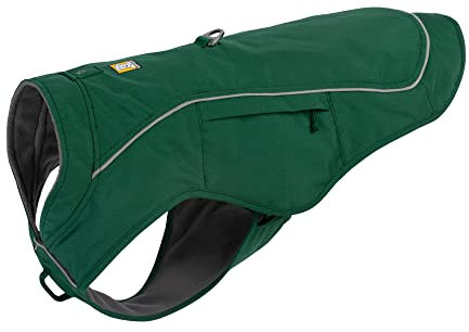 RUFFWEAR Overcoat Fuse 2-in-1-Kombination aus Hundemantel und -Geschirr, mit Fleece Gefütterte Hundejacke, Evergreen XL