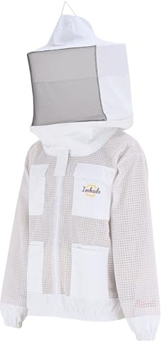 Imkado Atmungsaktive Imkerjacke Rundschleier / XXL