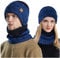 Orbgons Winter-Strickmützen für Erwachsene Winter-Wind- und Coif Winter-Strickmützen Warmhauben-Hüte Babymütze Neugeborene Winter (Dark Blue, One Size)