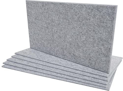 Mendler 6er-Set Akustikwandpaneel HWC-L52, Wandpaneele Akustikplatten, schalldämmend 1qm Fläche 60x30cm - hellgrau