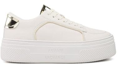 AX Armani Exchange Scarpe Donna Sneakers in Pelle Bianco XDX116 (Numeric_39)