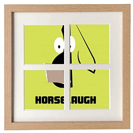 Cavallo verde Horselaugh - Cornice a bocca larga, da parete, con 4 aperture