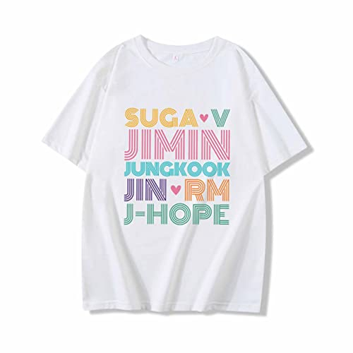Suga gegen Jimin Jungkook Jin RM J-Hope Merch T-Shirt Cotton Lose T-Shirt für K-Pop-Fans White-S