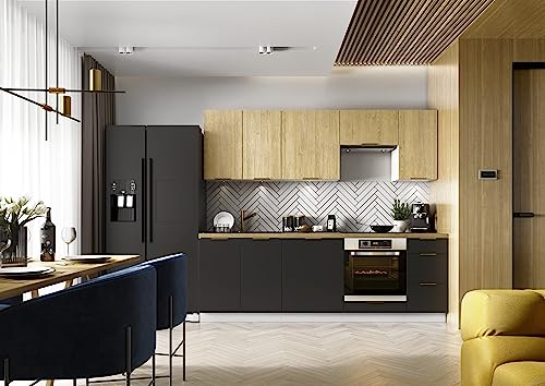 Genérico Muebles Cocina Alta Gama 260 cms ref-71 (Black)